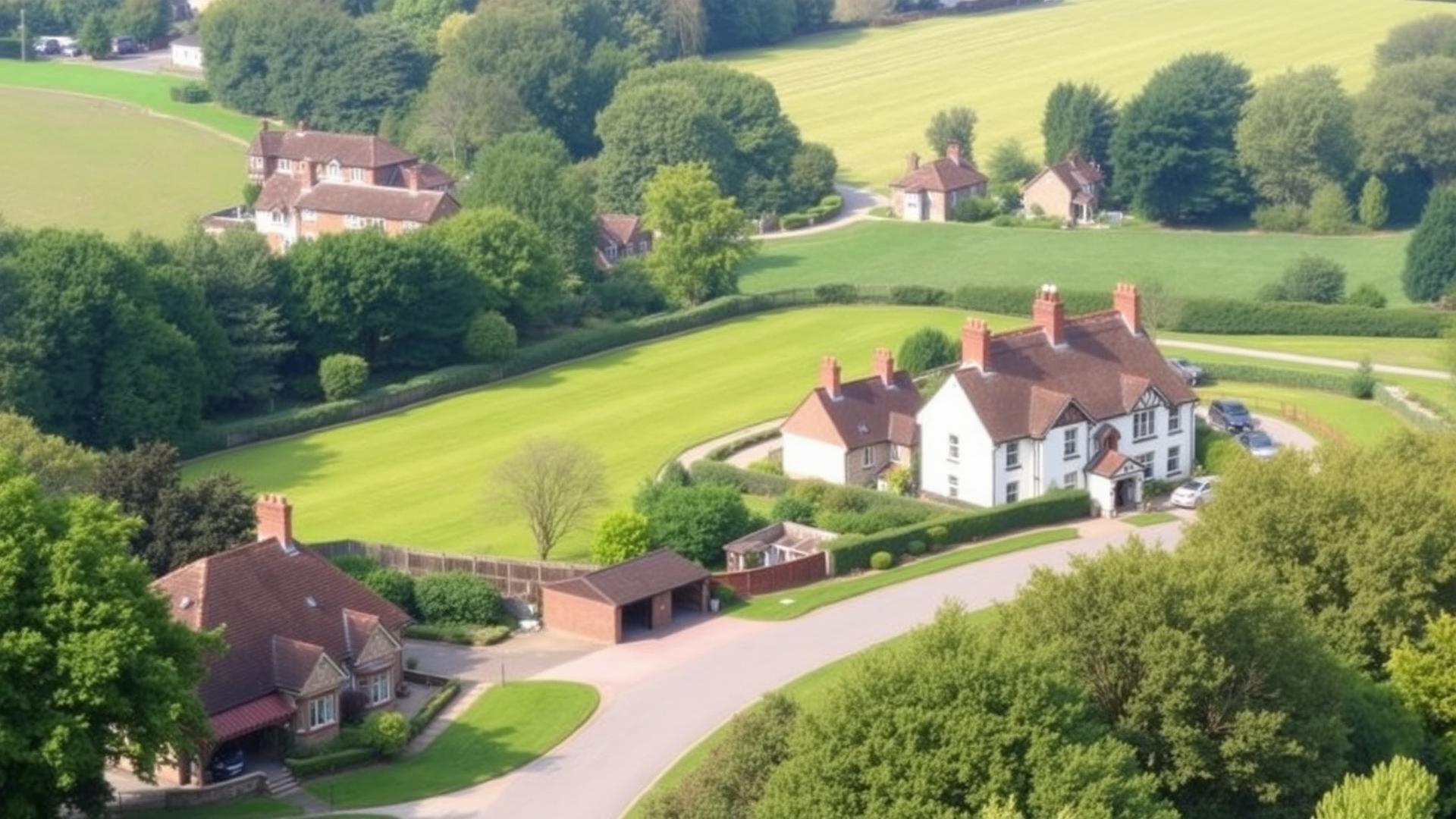 Sevenoaks Kent countryside with large detached residential properties